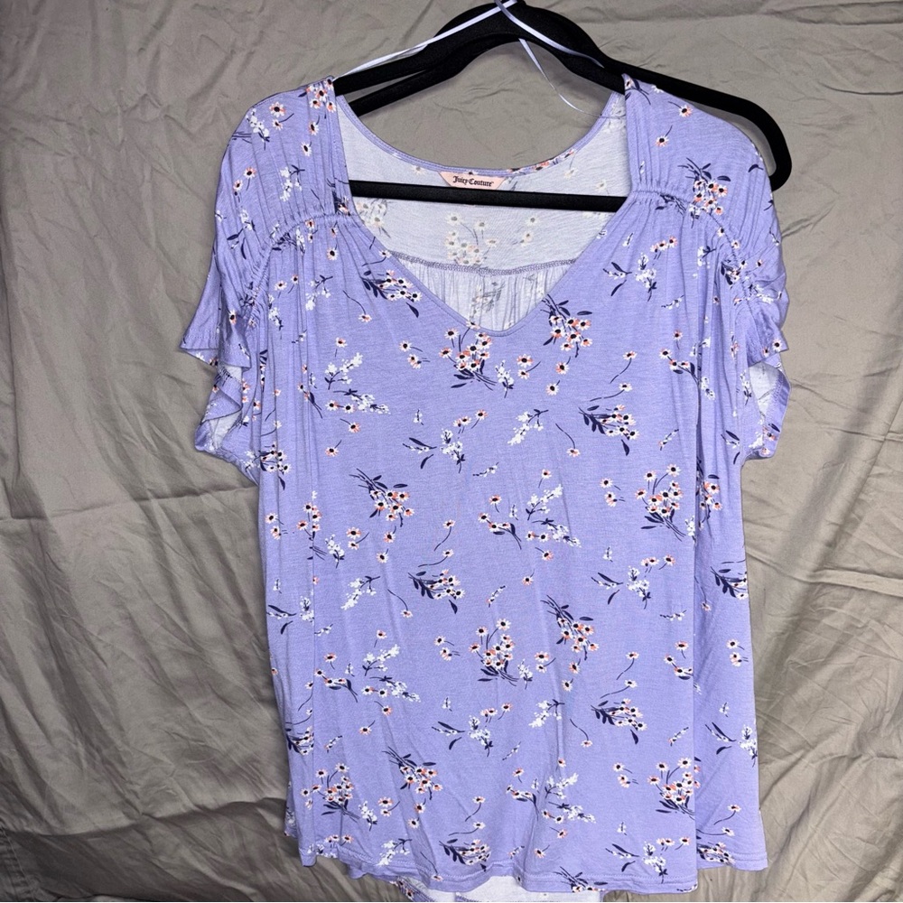 Juicy Couture Lavender Floral Blouse
